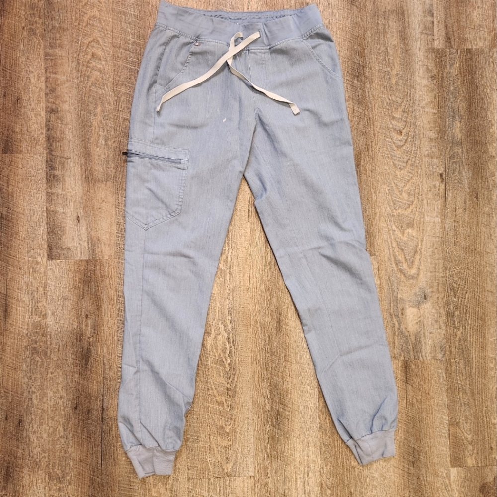 Figs Heather Blue Scrub Pants Small/Tall